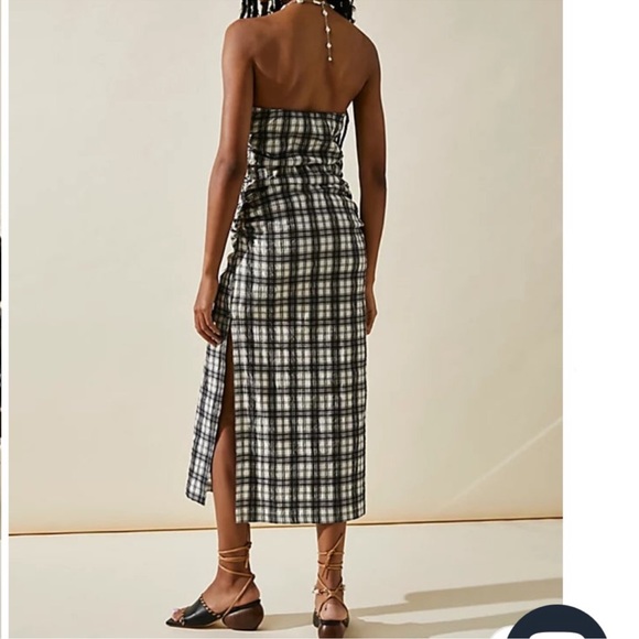 NWT Free People Endless Summer Brandie Plaid Midi Dress Tube Natural Combo - Picture 2 of 11